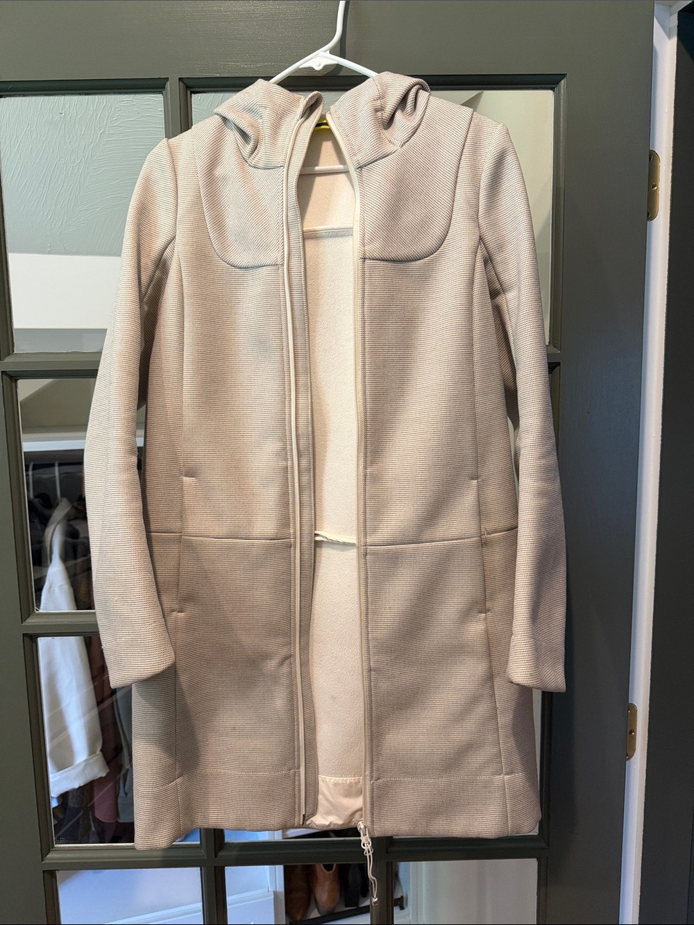 lululemon athletica Light Beige Hooded Mid-Length Trench Coat
